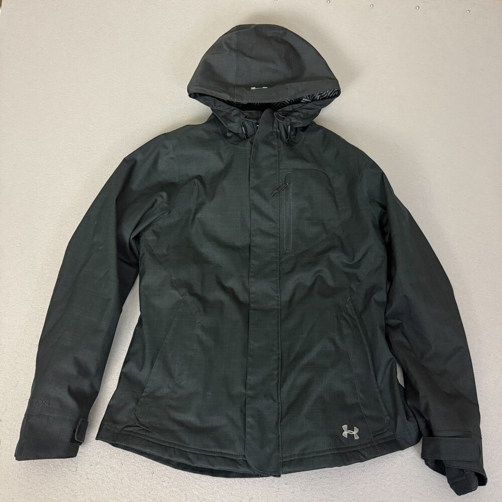 Under Armour ColdGear Infrared Jacket Mens Small Black Hooded Full Zip